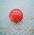 Round red quartz crystal and gold brass cabinet handle/Red gemstone drawer handle/Red semi precious stone drawer pull/Pink crystal door knob