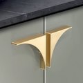 Gold curved triangle cabinet pull/Geometric drawer handle/Flush finish drawer pull/Modern furniture hardware/Gold kitchen decor/IKEA hack