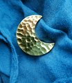 Shiny gold brass moon door handle/Hammered brass drawer knob/home improvement/cabinet pull/Moon door knob/Cabinet handle/Gold brass hardware