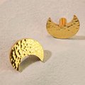 Shiny gold brass moon door handle/Hammered brass drawer knob/home improvement/cabinet pull/Moon door knob/Cabinet handle/Gold brass hardware