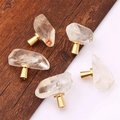 Polished quartz crystal cabinet pull/crystal furniture hardware/Quartz Crystal drawer handle/Crystal door handle/Crystal and brass drawer pu
