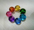 Rainbow bubbly glass ball drawer knob/Colourful glass cabinet handle/Rainbow furniture hardware/nursery door handle/Children's room decor