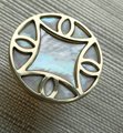 Abalone pearl drawer pull/Iridescent Pearl Cabinet pull/Mother of pearl door handle/Geometric brass drawer knob/Brass furniture hardware