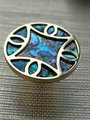 Abalone pearl drawer pull/Iridescent Pearl Cabinet pull/Mother of pearl door handle/Geometric brass drawer knob/Brass furniture hardware