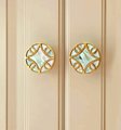 Abalone pearl drawer pull/Iridescent Pearl Cabinet pull/Mother of pearl door handle/Geometric brass drawer knob/Brass furniture hardware
