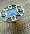 Abalone pearl drawer pull/Iridescent Pearl Cabinet pull/Mother of pearl door handle/Geometric brass drawer knob/Brass furniture hardware