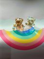Crystal teddy shaped drawer pull/Teddy Bear shaped cabinet handle/drawer handles for nursery furniture/Kids room door knob/Bear shaped handl