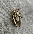 Shiny gold brass Insect cabinet pull/Beetle door handle/Gold bug drawer handle/Gold Cicada drawer knob/ Unique brass furniture hardware