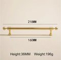 Shiny gold brass cabinet bar handle/Gold polished classic design cabinet drawer pull/Shiny gold furniture hardware/kitchen drawer handle