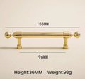 Shiny gold brass cabinet bar handle/Gold polished classic design cabinet drawer pull/Shiny gold furniture hardware/kitchen drawer handle
