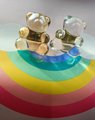 Crystal teddy shaped drawer pull/Teddy Bear shaped cabinet handle/drawer handles for nursery furniture/Kids room door knob/Bear shaped handl