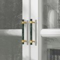 Dark Green Verde marble and brass cabinet pull/Green marble and gold brass drawer pull/green marble cabinet handle/modern stone hardware