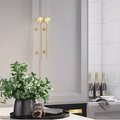 Gold cabinet bar handle with art nouveau style radiating fan pattern/long drawer pull/wardrobe door handle/home improvement/door handle