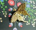 Gold Brass butterfly cabinet handle/Shiny gold moth cabinet pull/butterfly door handle/gold butterfly knob/Gold furniture hardware
