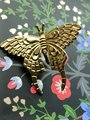 Gold Brass butterfly cabinet handle/Shiny gold moth cabinet pull/butterfly door handle/gold butterfly knob/Gold furniture hardware