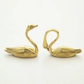 Gold brass swimming swans cabinet handle/Brass Swan drawer pull/Gold bird shaped door knob/Gold swan brass door handle/Signet drawer handle