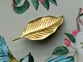 Shiny gold brass leaf cabinet handle/Gold Autumn leaf drawer pull/Gold leaves door handle/Fall leaf drawer knob/gold furniture hardware