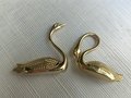 Gold brass swimming swans cabinet handle/Brass Swan drawer pull/Gold bird shaped door knob/Gold swan brass door handle/Signet drawer handle