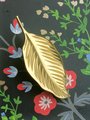 Shiny gold brass leaf cabinet handle/Gold Autumn leaf drawer pull/Gold leaves door handle/Fall leaf drawer knob/gold furniture hardware