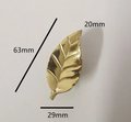 Polished gold brass leaf cabinet handle/Gold Autumn leaf drawer pull/Gold leaves door handle/Fall leaf drawer knob/gold furniture hardware
