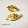 Polished gold brass leaf cabinet handle/Gold Autumn leaf drawer pull/Gold leaves door handle/Fall leaf drawer knob/gold furniture hardware