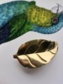 Polished gold brass leaf cabinet handle/Gold Autumn leaf drawer pull/Gold leaves door handle/Fall leaf drawer knob/gold furniture hardware