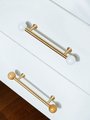 Gold brass bar handle with semi precious stone ball ends/Colourful cabinet handle/Stone furniture hardware/crystal drawer pull/Cabinet pull