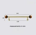 Gold brass bar handle with semi precious stone ball ends/Colourful cabinet handle/Stone furniture hardware/crystal drawer pull/Cabinet pull