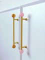 Gold brass bar handle with semi precious stone ball ends/Colourful cabinet handle/Stone furniture hardware/crystal drawer pull/Cabinet pull