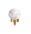 Semi precious stone ball drawer knob/Crystal drawer pull/Round gemstone cabinet handle/Crystal and brass door knob/Quartz crystal handle
