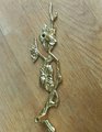 A pair of gold flower blossom drawer handles/2 gold brass branch and flower design cabinet pulls/Flower shaped wardrobe door handles