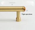 Gold brass and semi precious stone drawer handle/Jade crystal and gold brass cabinet pull/Luxury hardware/Gemstone and brass door handle