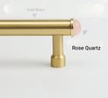 Gold brass and semi precious stone drawer handle/Jade crystal and gold brass cabinet pull/Luxury hardware/Gemstone and brass door handle