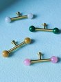 Gold brass bar handle with semi precious stone ball ends/Colourful cabinet handle/Stone furniture hardware/crystal drawer pull/Cabinet pull