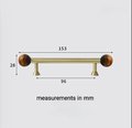Gold brass bar handle with semi precious stone ball ends/Colourful cabinet handle/Stone furniture hardware/crystal drawer pull/Cabinet pull