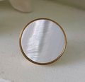 Brass mother of pearl drawer pull/White pearl cabinet pull/White shell drawer handle/Furniture hardware/Pearl door knob/Shell door handle