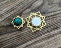 Gold brass geometric pattern backplates for drawer handles/Brass square back plates for cabinet pulls/Gold brass square backplate hardware