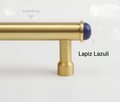 Gold brass and semi precious stone drawer handle/Jade crystal and gold brass cabinet pull/Luxury hardware/Gemstone and brass door handle
