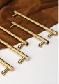 Gold brass and semi precious stone drawer handle/Jade crystal and gold brass cabinet pull/Luxury hardware/Gemstone and brass door handle