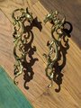 Phoenix and smoke design cabinet handle/solid gold brass oriental design drawer pull/Gold wardrobe door handle/phoenix rising door handle