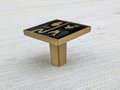 Brass and enamel drawer handle/Black and gold cabinet pull/Bird door knob/nursery furniture hardware/Unusual door handle/Dresser door knob