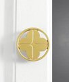 Clover shaped drawer handle/Gold brass door handle/Geometric style cabinet handle/Gold clover shaped door knob/Brass furniture hardware