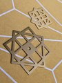Gold brass geometric pattern backplates for drawer handles/Brass square back plates for cabinet pulls/Gold brass square backplate hardware
