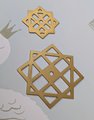 Gold brass geometric pattern backplates for drawer handles/Brass square back plates for cabinet pulls/Gold brass square backplate hardware