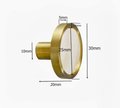 Gold rim white mother of pearl drawer pull/shell cabinet handle/white pearl drawer knob/round white pearl door handle/brass and pearl handle