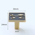 Brass and enamel drawer handle/Black and gold cabinet pull/Bird door knob/nursery furniture hardware/Unusual door handle/Dresser door knob