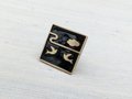 Brass and enamel drawer handle/Black and gold cabinet pull/Bird door knob/nursery furniture hardware/Unusual door handle/Dresser door knob
