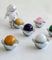 Planet shaped crystal ball drawer handle/Crystal and Chrome drawer pull/Silver Gemstone door knob/polished stone cabinet handle/Space decor