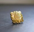 Arts and crafts style sun flower drawer handle/Gold sun flower cabinet handle/Arts and crafts style door knob/Gold brass furniture hardware
