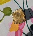 Arts and crafts style sun flower drawer handle/Gold sun flower cabinet handle/Arts and crafts style door knob/Gold brass furniture hardware